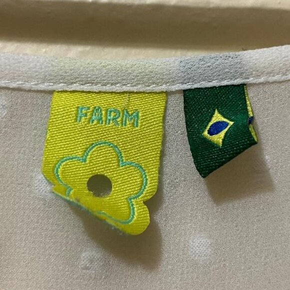 Farm Rio Women's Floral Flowy Semi Sheer Flutter Sleeve Tunic Blouse One Size - Picture 4 of 6